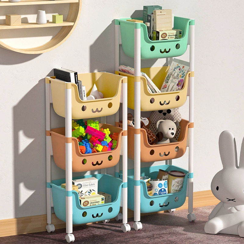Toy, storage system for bedroom, plastic multilayer cart