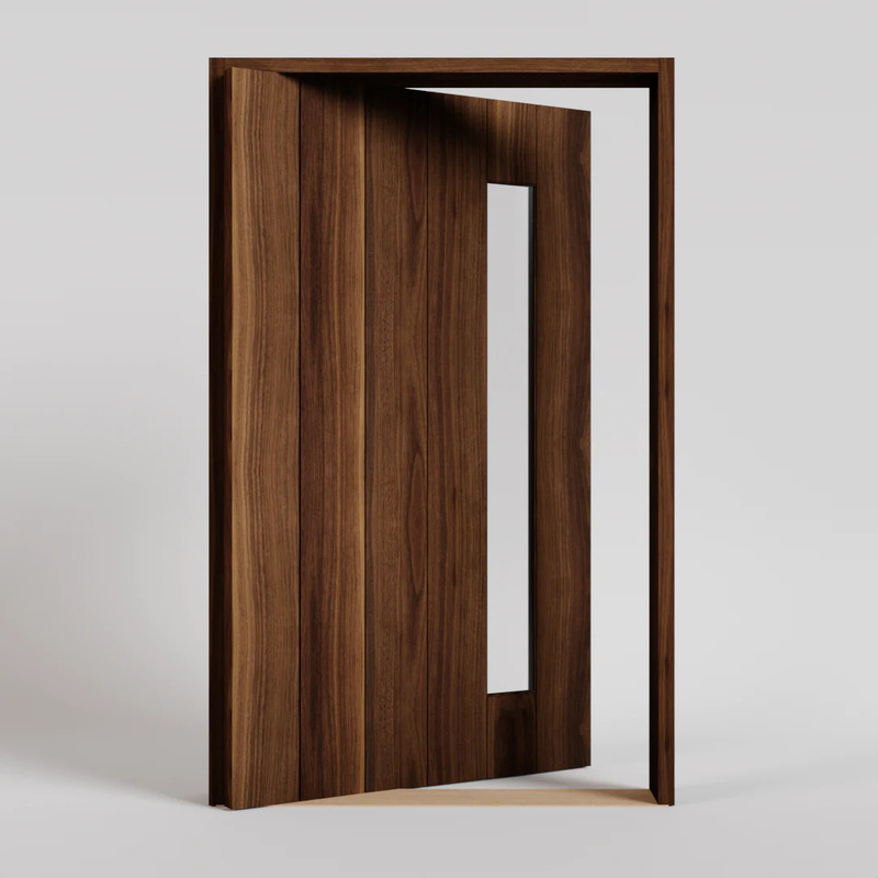 Latest Design Modern Minimalist Solid Wood Door Solid Oak Solid Wood Door Imported Door Entrance with Glass Log Large