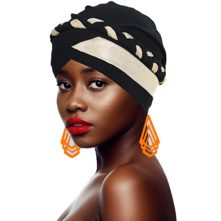 Cross-Border Hot Selling Bright Silk Braided Turban Hat Forehead Cross Women's Fashion Turban Turban