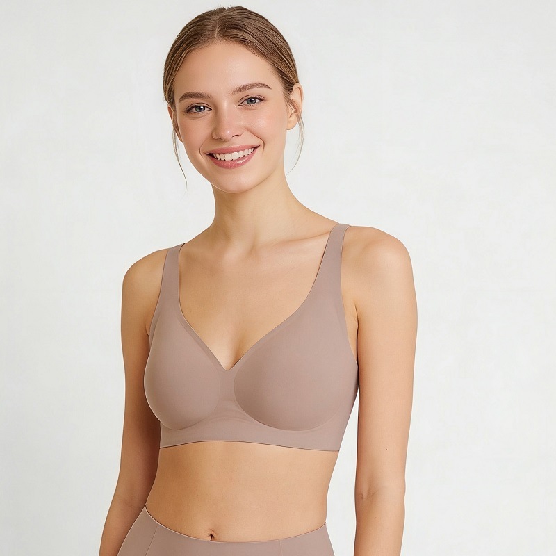 Soutien-gorge grande taille à décolleté plongeant, confortable, doux et sans coutures, sans armatures, bonnets larges, sous-vêtements intimes, vêtements de nuit_voghion.com