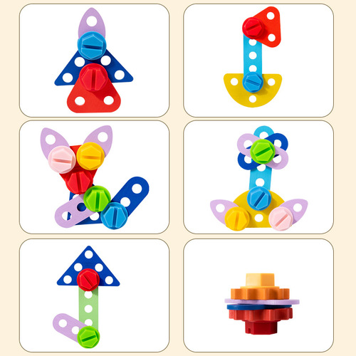 Cross-border CE/CPC wooden multi-functional screw and nut assembly tool stand for children's role-playing boy's toys