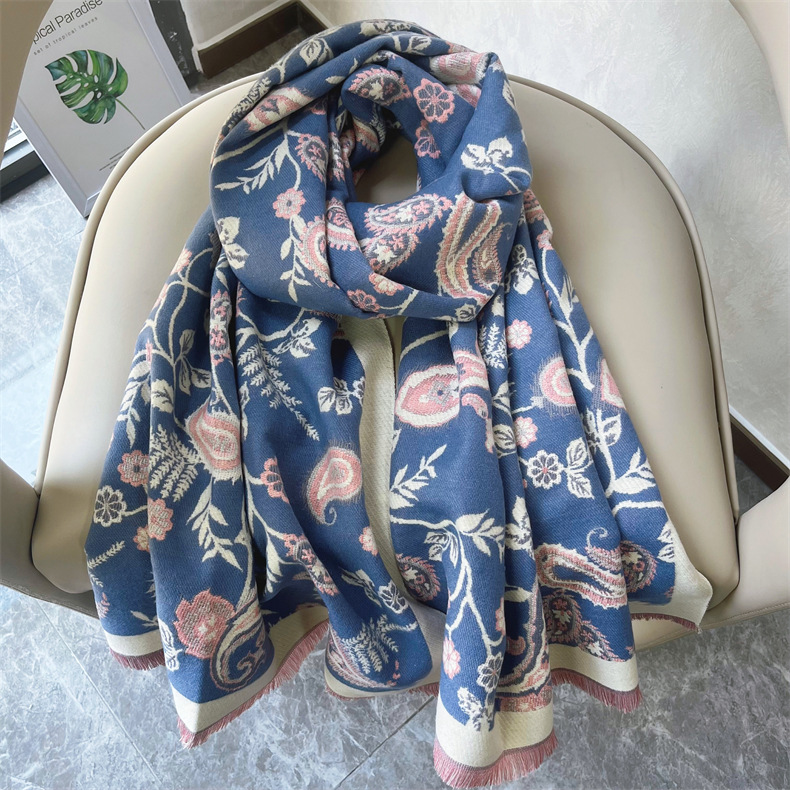 Sciarpa versatile autunno e inverno lunga fascia collo in imitazione cashmere anacardi fiore scialle Sciarpa da donna_voghion.com