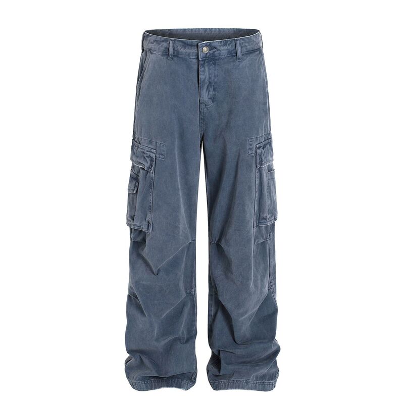 Z003 American Street Neutral High Street Heavy Industry High Sense Multi-Pocket Design Retro Men's Loose Jeans