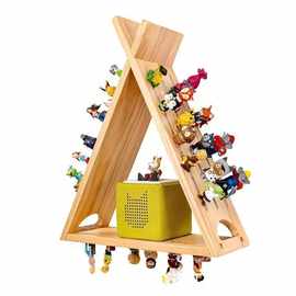 木质墙面置物架客厅三角形手办架小型音响收纳盒儿童房音响支架