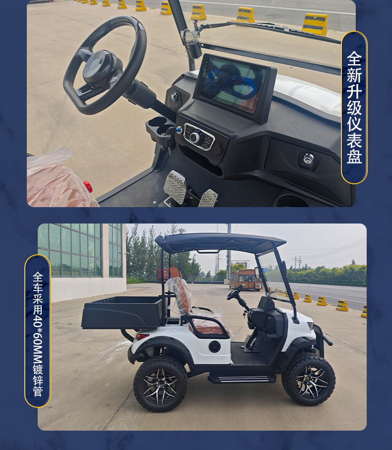 New Model of Electric Golf Cart with Cargo Bucket Sightseeing Cart Shipped from Thai Factory Electric Golf Cart