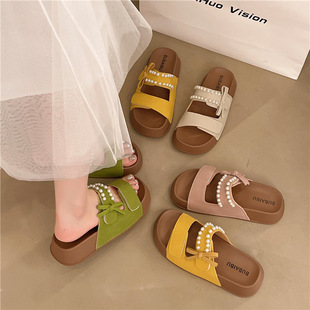 French Butterfly Women's Summer Outer Wear 2025 New Pearl Design Korean Style Going Out to the Beach with Skirt and Sandals