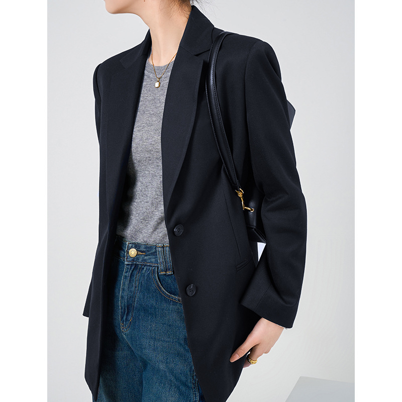 Rongtai Textured Wool Blazer Women's 2025 Spring Thin Temperament Commuting Casual Fashion Small Suit Top