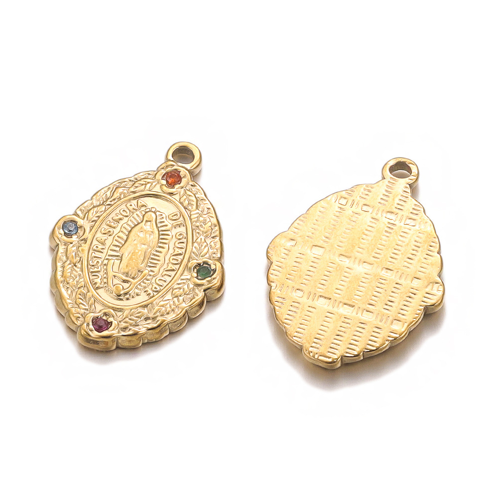 25g Weight PVD Coated Gold Plating Process Pendant Jewelry Making Type Real Gold Plated Plating Material Rhinestones Inlay Material DIY Jewelry Accessories Classification 4 Pieces Per Pack Quantity 304 Stainless Steel Material Virgin Mary, Color Block Pattern Religion, Simple Style, Classic Style Style Waterproof Non Tarnish, Plating Craft 4 Pieces Per Pack 304 Stainless Steel Rhinestones PVD Coated Real Gold Plated Virgin Mary Color Block Pendant DIY Jewelry Accessories