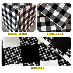 Waterproof and Oilproof Party Supplies Ins Black and White Checkered Tablecloth Party Decorative Supplies Checkered Tablecloth