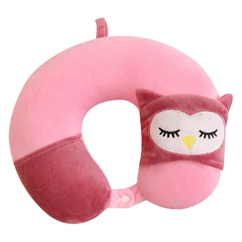 Almohada cervical en forma de U para viaje en avión con diseño de dibujos animados ideal para descanso y siesta