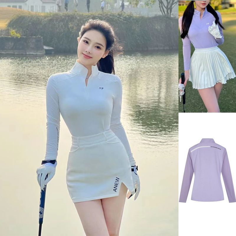 Summer Golf Women's Golf Uniform Long-Sleeved Anti-Uv Anti-Glare Breathable Quick-Drying High-End Slim Suit Short Skirt