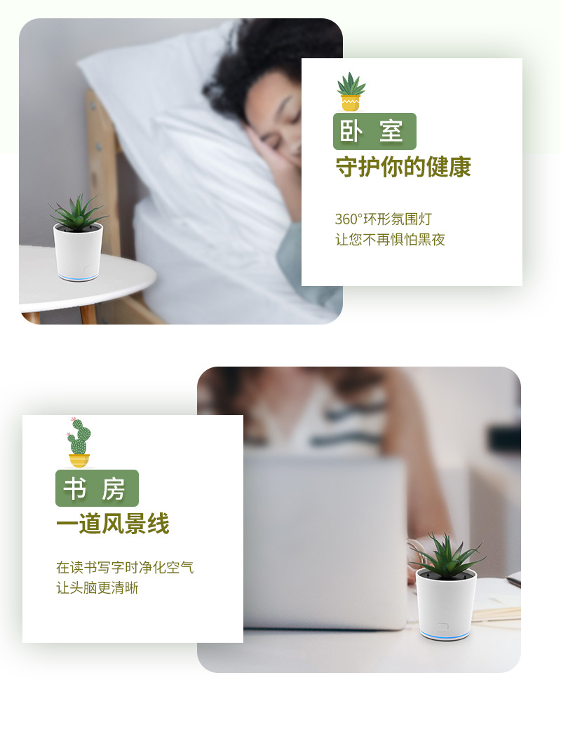 Mass Customization of Simulated Plants, Smart Car-Mounted Air Purifier, Negative Ion Removal of Smoke and Haze