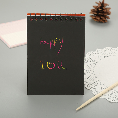 Factory direct sales thickened children's DIY scratch-off painting colorful scratch-off drawing book Environmentally friendly educational art paper coil drawing book