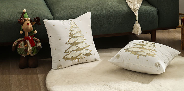 Fashion Christmas Tree Elk Short Plush Pillow Cases display picture 2