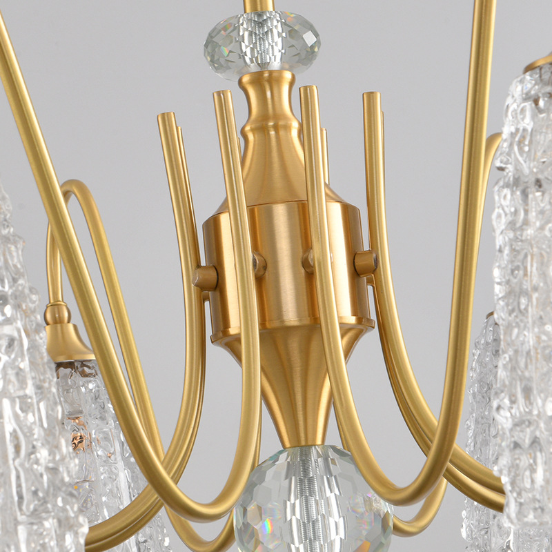 Lámpara principal de la sala de estar francesa retro estilo antiguo simple lujo faro de luz europea nueva lámpara de vidrio 413L