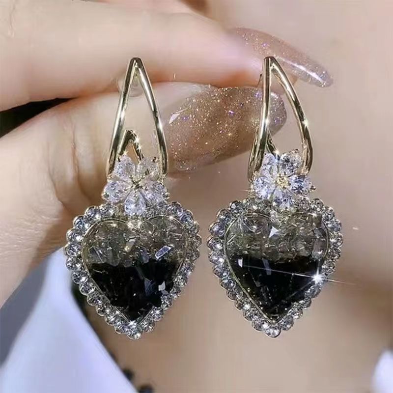 Lady Leaf Artificial Crystal Alloy Inlay Zircon Women's Drop Earrings display picture 5