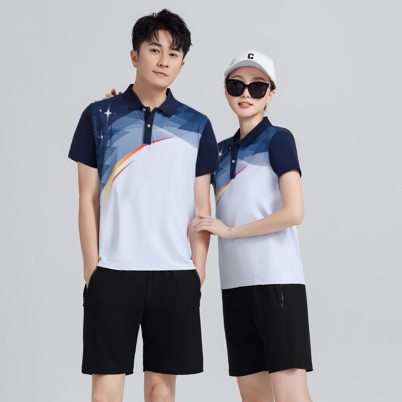 2024 nuevo deporte ocio rápido secado camiseta de verano hombre y mujer manga corta conjunto de ropa de correr transpirable logotipo imprimible al por mayor