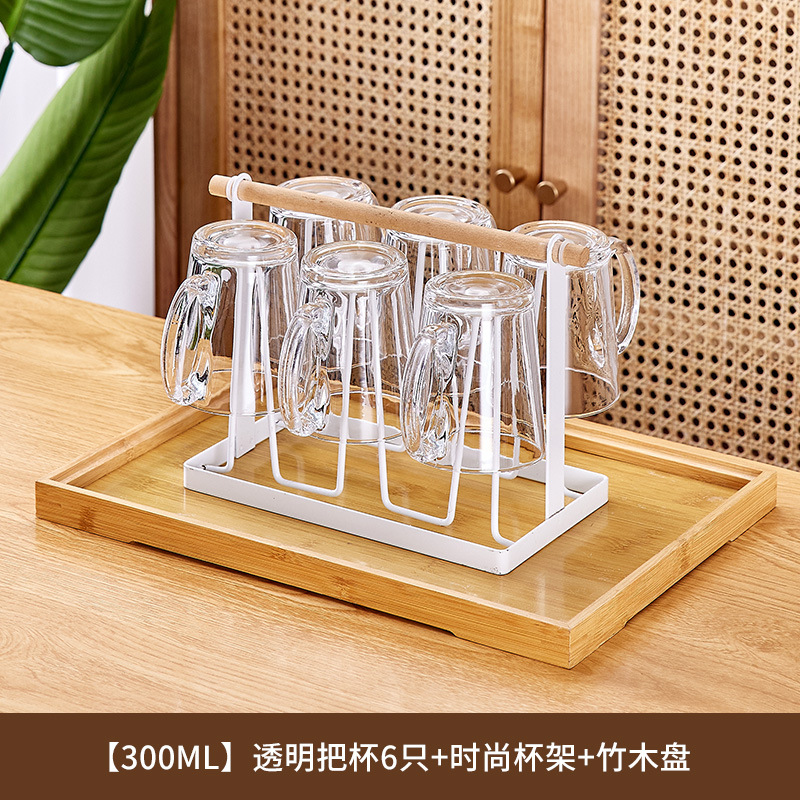 Transparent handle 6+fashion cup holder+tray