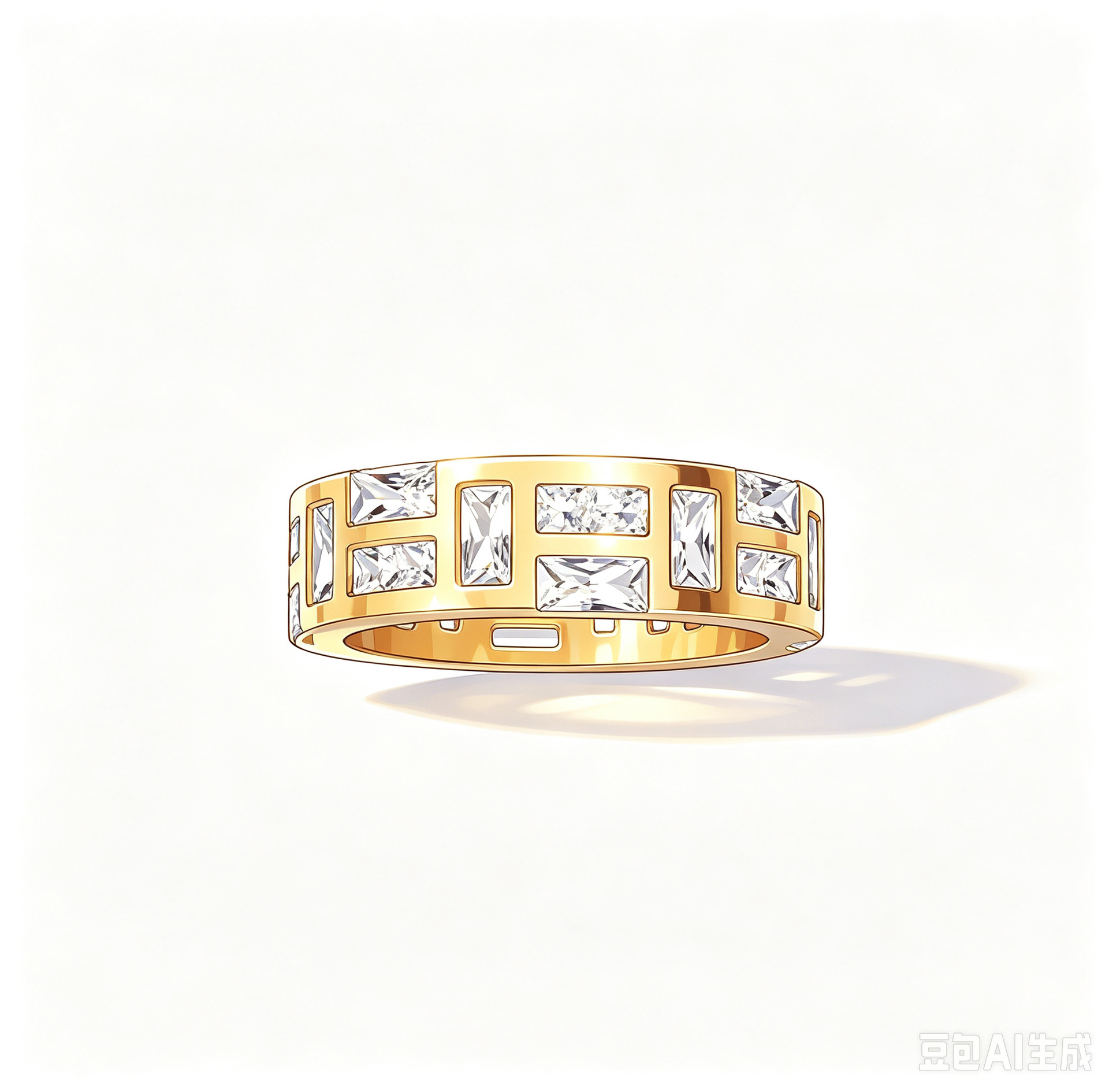 Golden labyrinth, ring