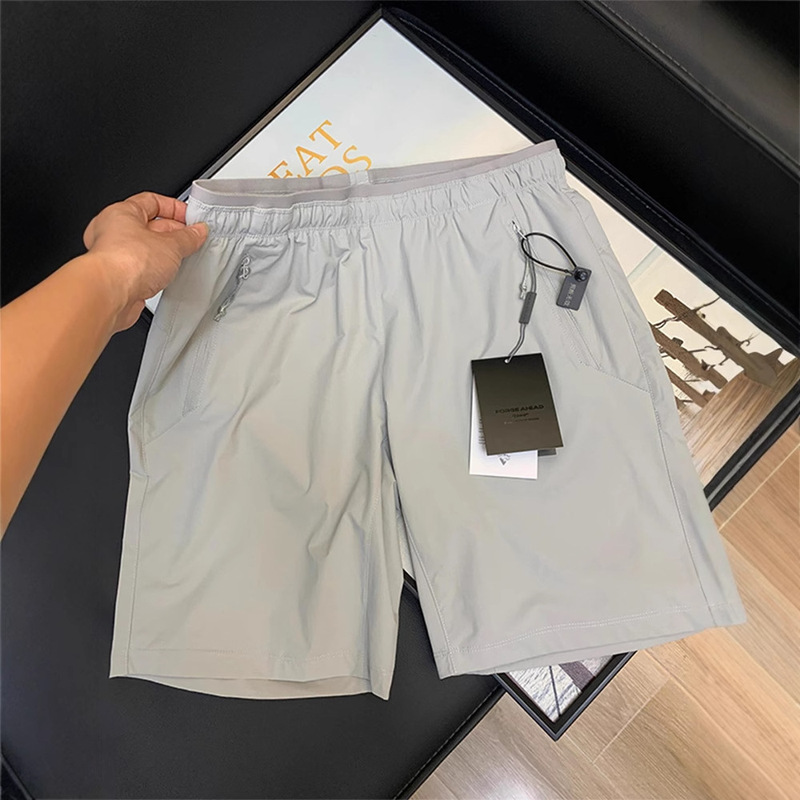 Zipper Pocket Quick-Dry Shorts Men's Summer American Style Cool Thin Straight Pants Outdoor Sports Quarter Pants