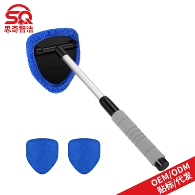 Car cleaning tools – Car Windshield Cleaning Brush - 1-b-type-eva-pentagonal-plastic-piece-3-blue-cloth-covers