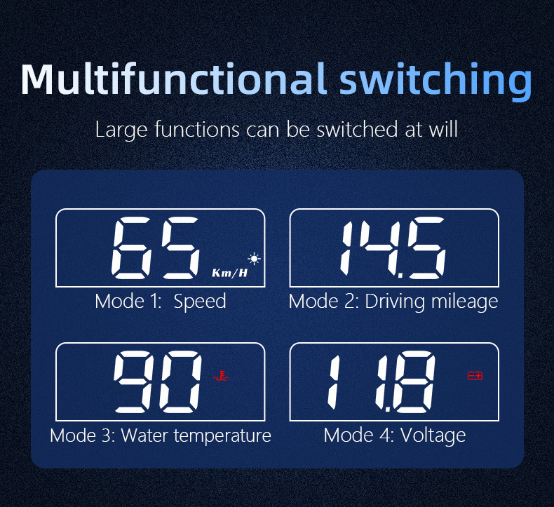 Car Head-Up Display Hd Multi-Function Vehicle-Mounted Hud Speedometer Projector Obd2 Head-Up Display