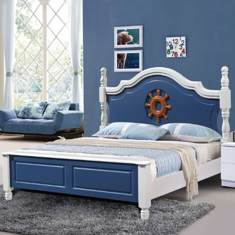 Cama de princesa moderna y simple Cama de madera maciza Cama de niños Cama de adolescentes Cama de niños Cama de niños Cama de niñas Cama individual Príncipe