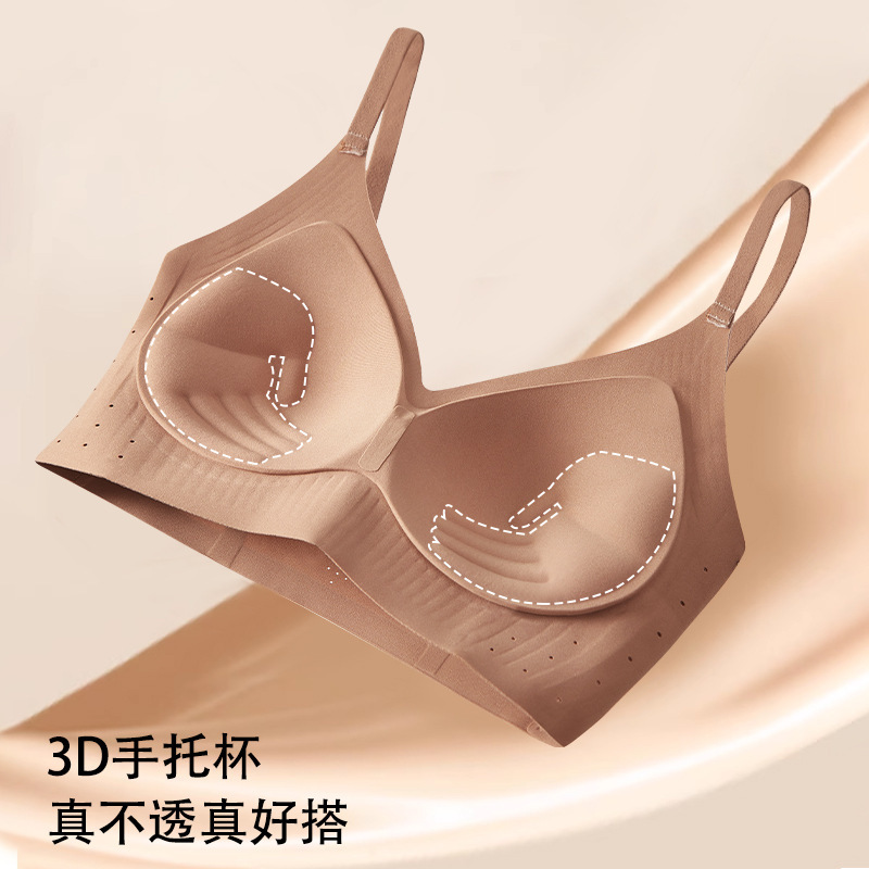 Fully Fixed Underwear, Palm Cup, Push-Up, Small Breasts, Large Expansion, Comfortable, Traceless, Breathable, Soft Support Jelly Bra