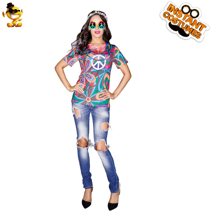Halloween de las mujeres 3D Impresión digital camiseta miedo sangrienta Europa y América hippies etapa traje fiesta cos ropa