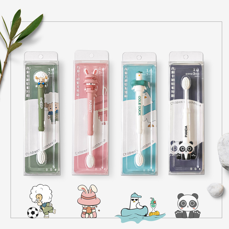 Children's Toothbrush Soft Bristles 3-6-12 Years Old Cute Animal Series Fine Bristle Toothbrush Household High-End Independent Packaging Wholesale