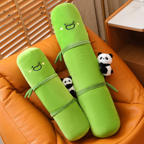 Bamboo Panda Home Long Cylindrical Pillow Bedside Cushion Girls Side Sleeping Leg Pillow Removable and Washable Plush Toy