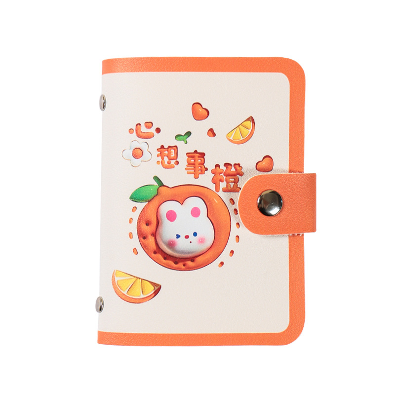 Fábrica directa bolsa de tarjetas de tarjetas de dibujos animados de gran capacidad nueva tarjeta portátil ultra delgada y compacta cubierta de tarjetas antimagnetizadas lindas