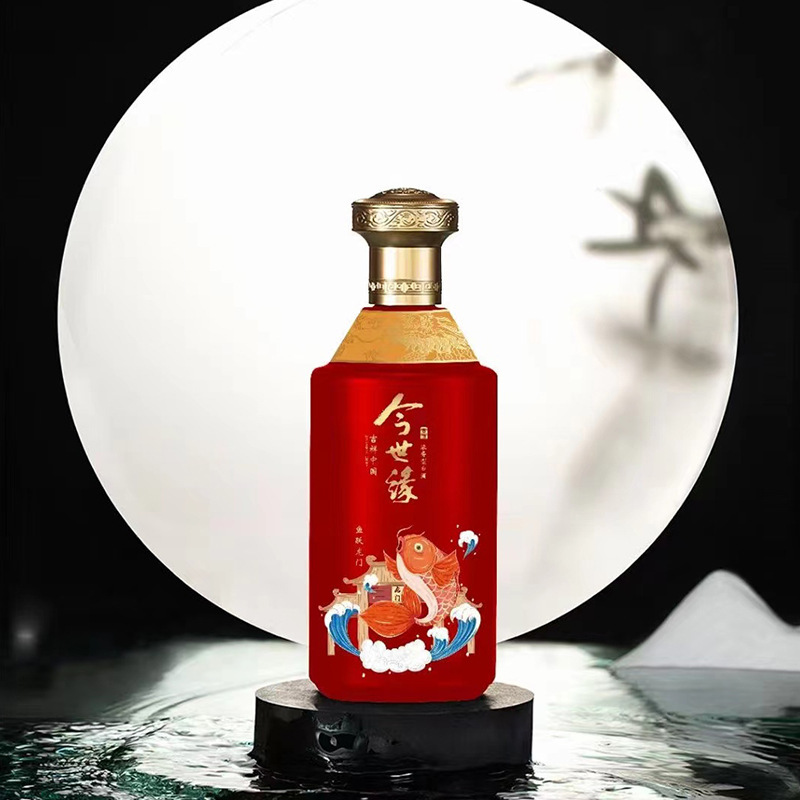 典雅大气烤瓷白酒瓶500ml密封玻璃酒瓶一斤装喜宴酒瓶套装空酒瓶