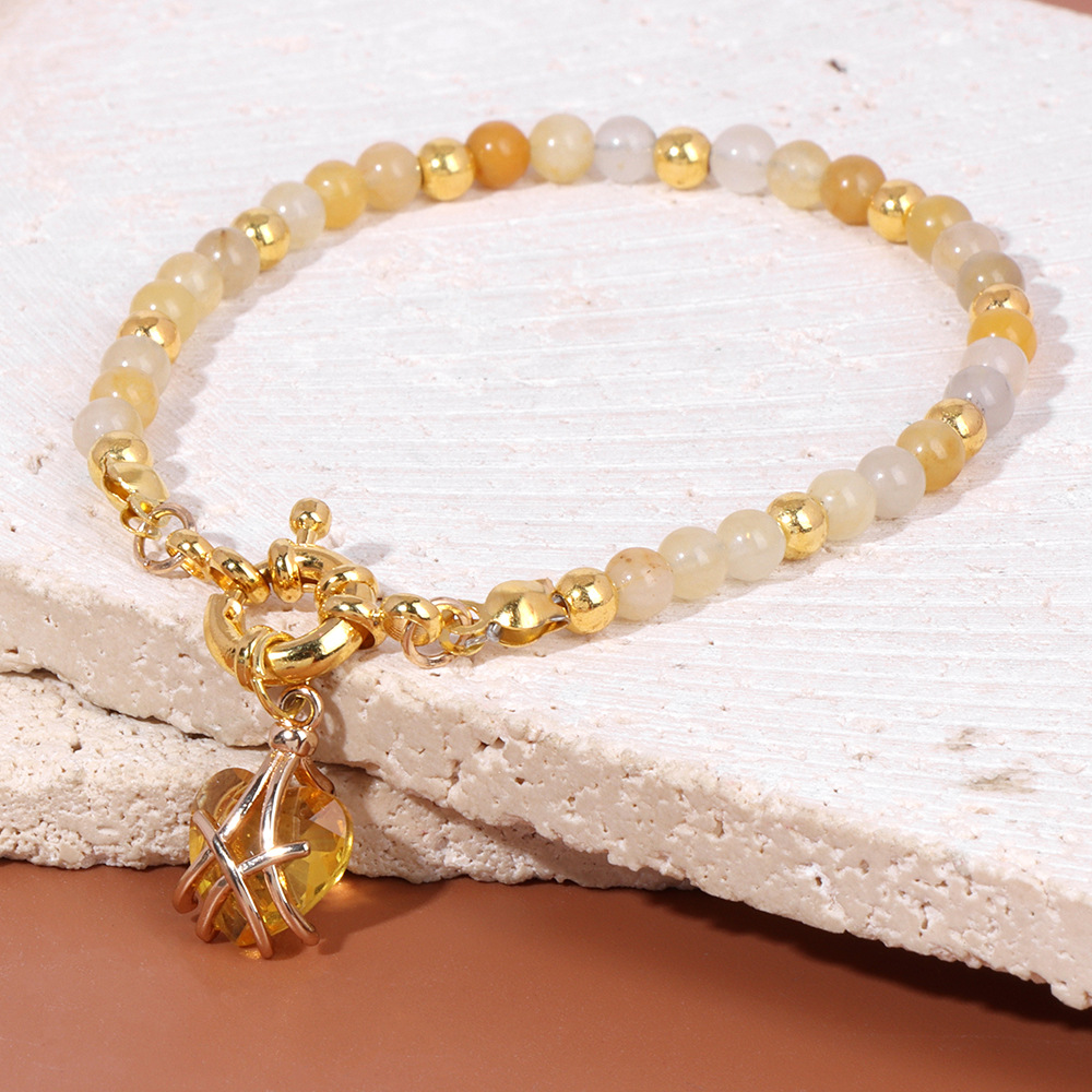 Heart Shape Pattern Women'S Gender Elegant Heart Shape Natural Stone Beaded Bracelets