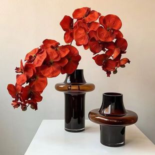Middle-ancient glass vase high-grade artistic glass decoration living room water-raising flower arrangement French home
