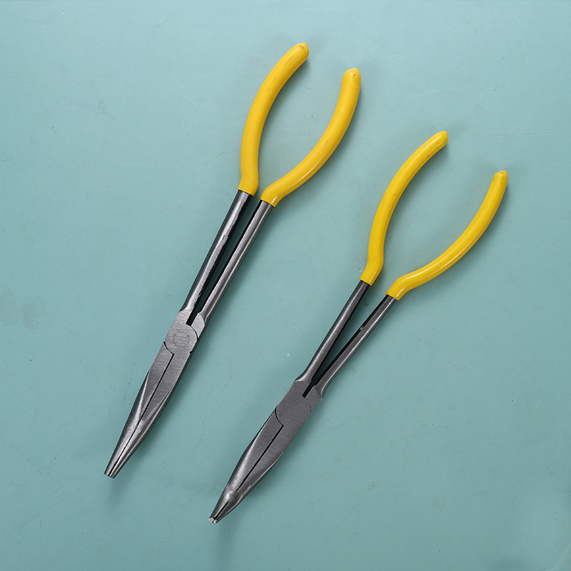11 pulgadas alargadas pinzas de punta de mango 280mm pinzas de punta de boca curva pinzas de boca larga pinzas de boca O