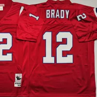 Трансграничный американский оливковый костюм New England Patriots Patriots 12 #56 # ретро издание трикотаж