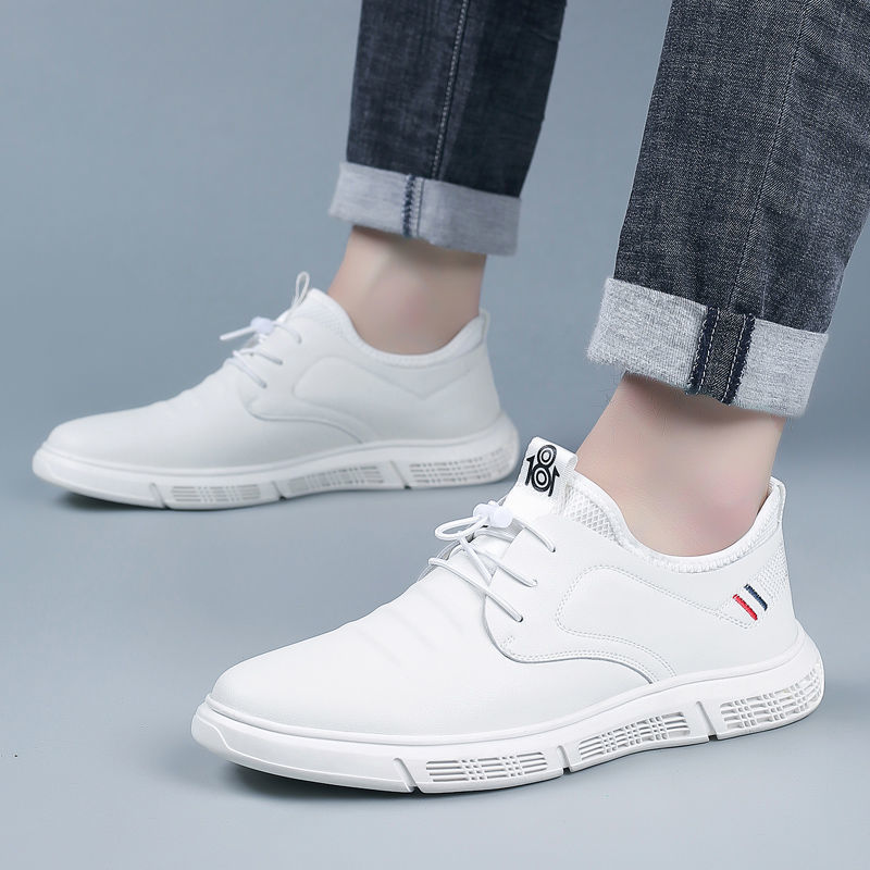 Zapatos de cuero casuales para hombres, suela suave, antideslizante, moda, zapatos de cuero cómodos de un solo pedal, zapatos de trabajo de cocina, venta al por mayor transfronteriza