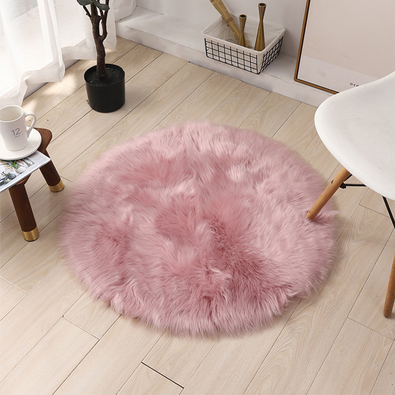 地垫地毯卧室客厅圆形儿童家用床边吊篮轻奢电脑椅北欧长毛ins风