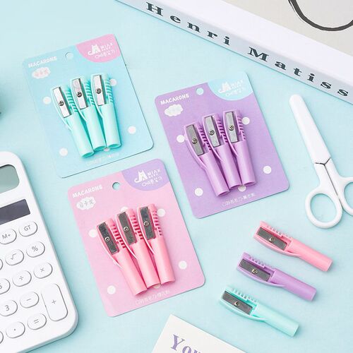 Manufacturer's creative multifunctional pencil set, pencil sharpener, single hole two-in-one pen cap, pencil sharpener, eyebrow pencil protective cap