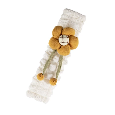 Kids Car Anti-Strangle Shoulder — Seat belt shoulder pad - puffy-shoulder-patch-pumpkin-flower-yellow