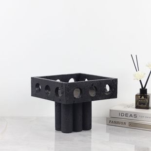 Simple Creative Marble Hollow Flower Pot Ornaments Living Room TV Cabinet Entrance Model Room Desktop Decorations Flower Pot