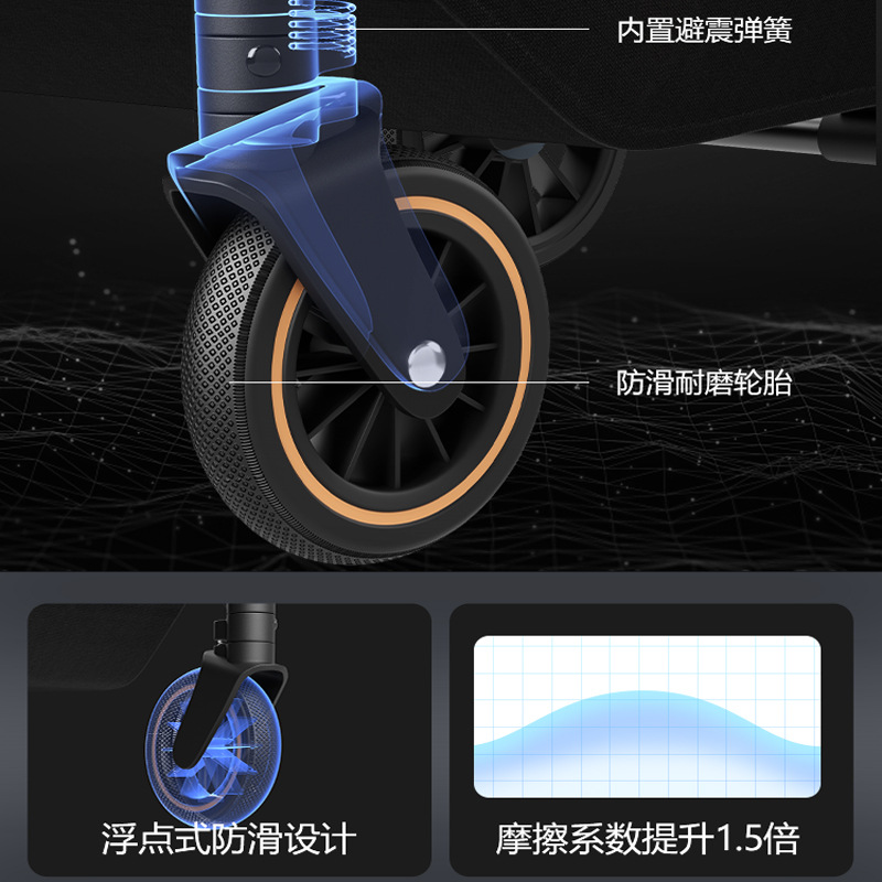 Carrinche de bebé ligero que se puede sentar y acostar y retener con un botón, cuatro ruedas antichoque para niños, coche de bolsillo para niños