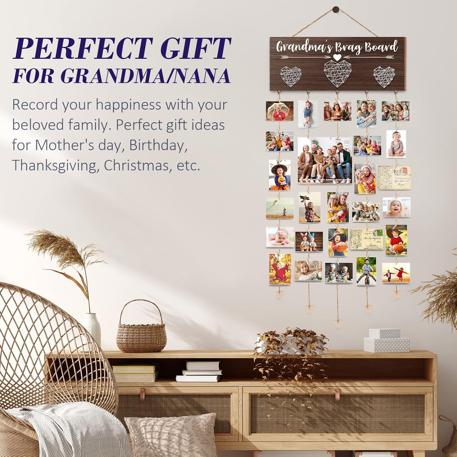 Marco DE FOTOS transfronterizo amor bobinado colgante marco de fotos colgante de madera familia foto Marco de pared tablero de densidad Marco de Fotos decoración