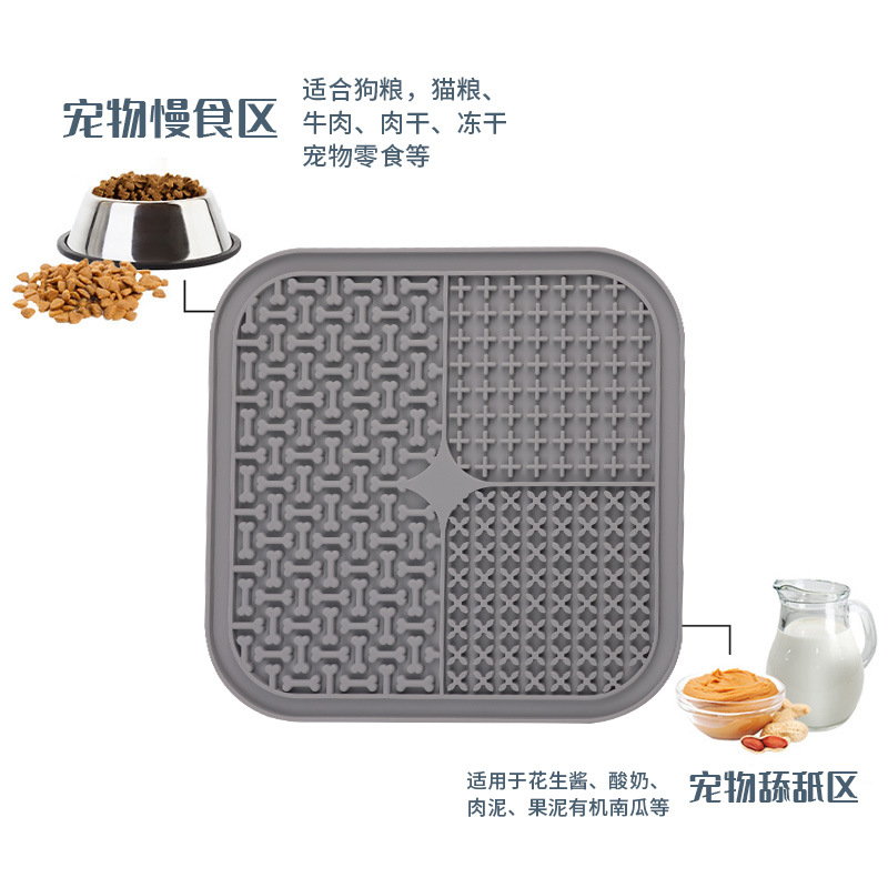Amazon caliente de grado alimenticio almohadilla de lamida de mascota succión almohadilla de mascota para perros varias formas de almohadilla de mascota para perros