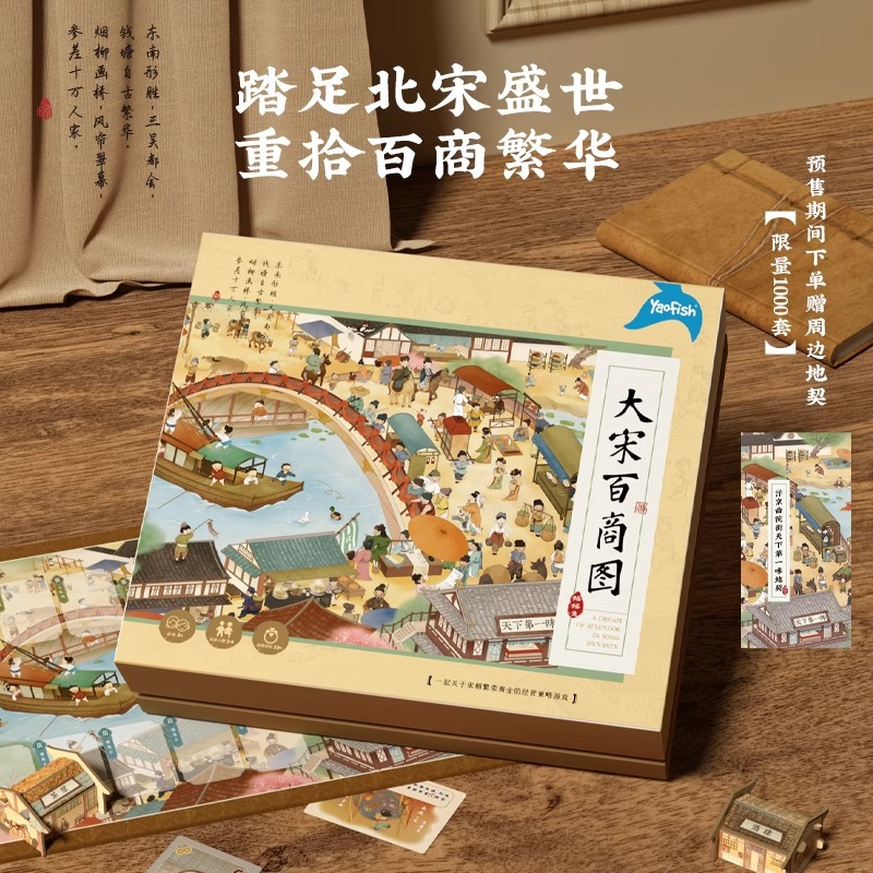 Yaofish Song Dynasty Hundred Business Chart Children's Educational Board Game Song Dynasty Simulation Business Party Parent-Child Gift Toy 8