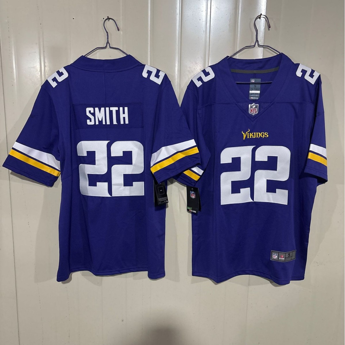 2026 NFL short-sleeved jersey, Vikings second generation embroidered, available for cross-border trade.