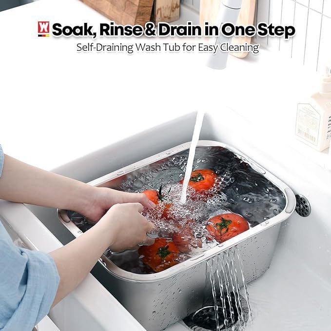 大きいサイズのステンレスの皿、多機能の台所の水槽の碗、碗の皿の浴槽、野菜はたらいを洗って米をふるいにかけて野菜を洗います。|undefined