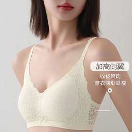 婷婷719#时尚简约蕾丝文胸全固定薄杯M-2XL舒适聚拢尾货内衣批发