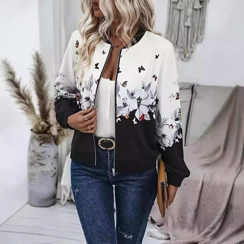 Vintage Casual Workwear Jacket Coat Women's Autumn and Winter 2024 New Slimming Top Simple Printed Western Style WL009 Vintage Casual Workwear Jacket Coat Women's Autumn and Winter 2024 New Slimming Top Simple Printed Western Style WL009